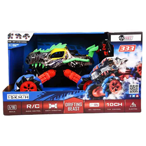 ماشین کنترلی Drifting Beast طرح دایناسور سبز و مشکی مقیاس 1:16_اسباب بازی ماشین کنترلی